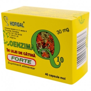 Coenzima Q10 in ulei de catina Forte 30 mg, 40 capsule moi, Hofigal