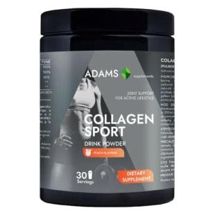 Collagen Sport pulbere instant cu aroma de piersica, 600 g, Adams Supplements
