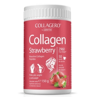 Collagen Strawberry pulbere cu aroma de capsuni, 150 g, Zenyth
