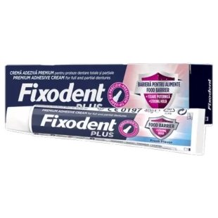 Crema adeziva pentru proteza dentara Food Barrier Fresh, 40 g, Fixodent Plus