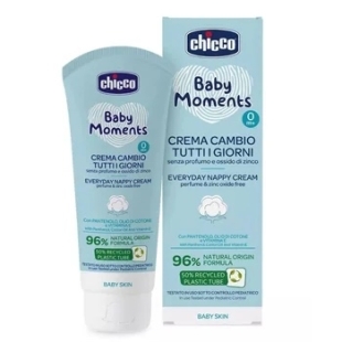 Crema de protectie impotriva iritatiilor de scutec Baby Moments + 0 luni, 100 ml, Chicco