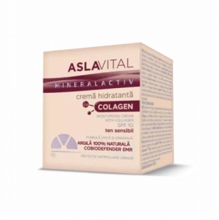 Crema hidratanta cu colagen SPF 10 Mineralactiv, 50 ml, AslaVital