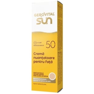 Crema nuantatoare pentru fata SPF 50 Sun, 50 ml, Gerovital