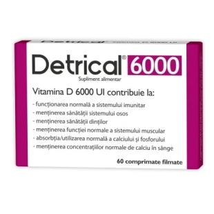 Detrical Vitamina D 6000 UI, 60 comprimate, Zdrovit