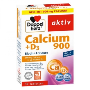 Aktiv Ca 900+D3+Biotina+Acid Folic, 30tb, Doppelherz