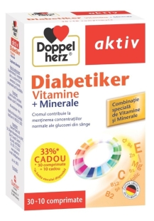 Aktiv Diabetiker Vitamine + Minerale, 30compr + 10compr Cadou, Doppelherz
