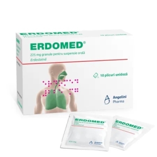 Erdomed, 225 mg granule pentru suspensie orala, 10 plicuri, Angelini