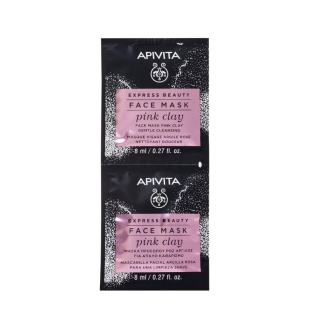Express Beauty masca cu argila roz, 2x8ml, Apivita
