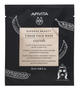 Express Beauty masca servetel cu carob, 20ml, Apivita