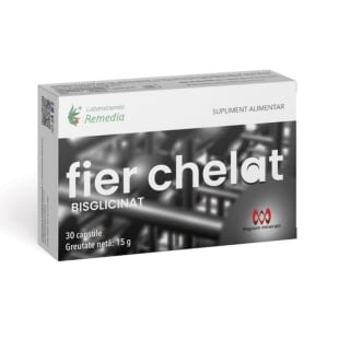 Fier chelat bisglicinat, 30 capsule, Remedia