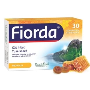 Fiorda cu aroma de propolis, 30 comprimate, PlantExtrakt