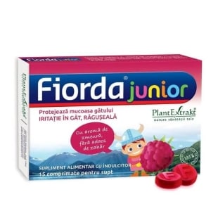 Fiorda Junior cu aroma de zmeura, 15 comprimate, PlantExtrakt