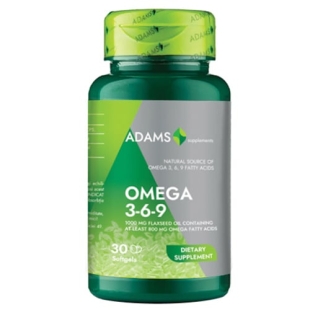 Omega 3-6-9 ulei din seminte de in, 30 capsule, Adams Supplements