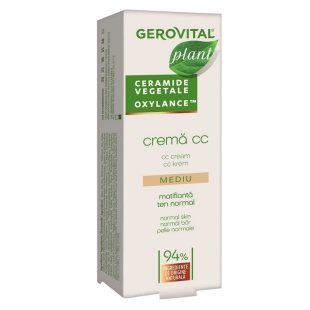 Crema CC mediu matifianta Poliplant Microbiom Protect Plant, 30 ml, Gerovital