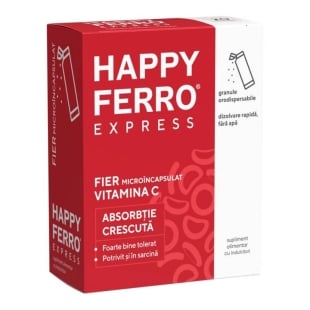 Happyferro Express, 20 de plicuri cu granule orodispersabile, Fiterman Pharma