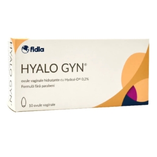Ovule vaginale hidratante Hyalo Gyn, 10 bucati, Fidia