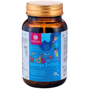 Omega 3 + DHA cu aroma de tutti frutti Kids, 60 capsule masticabile, Aronia Charlottenburg