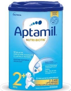 Lapte praf Aptamil Junior 2 plus Nutri-Biotik, 2-3 ani, 800g, Nutricia