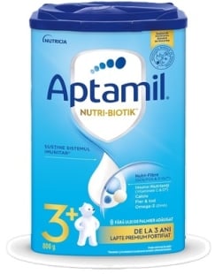 Lapte praf Aptamil Junior 3 plus Nutri-Biotik, de la 3 ani, 800 g, Nutricia