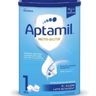 Lapte praf Aptamil Nutri-Biotik 1, 0-6 luni, 800g, Nutricia