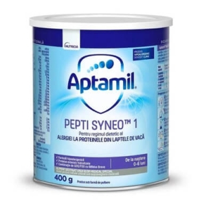 Lapte praf Aptamil Pepti Syneo 1, 0-6 luni, 400g, Nutricia