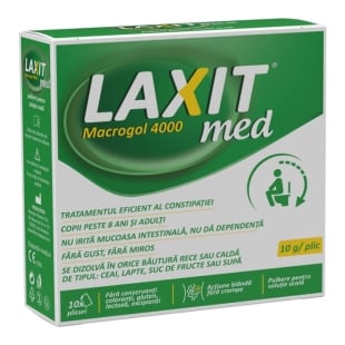 Pulbere pentru solutie orala Laxit Med, 10 g, 10 plicuri, Fiterman Pharma