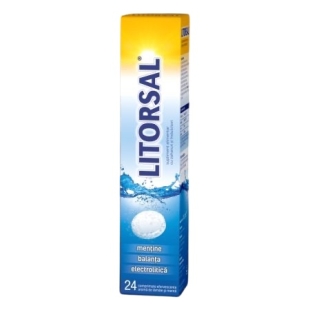 Litorsal cu aroma de menta si lamaie, 24 comprimate efervescente, Zdrovit