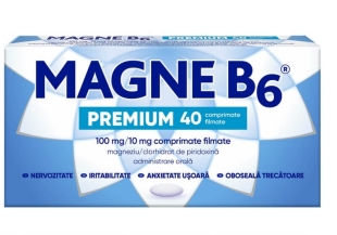Magne B6 Premium, 100 mg/10 mg, 40 comprimate filmate, Sanofi