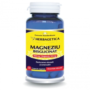 Magneziu bisglicinat, 30 capsule, Herbagetica