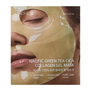 Masca Hidrogel Cu Efect Calmant Green Tea Cica Collagen, 35 g, Nacific