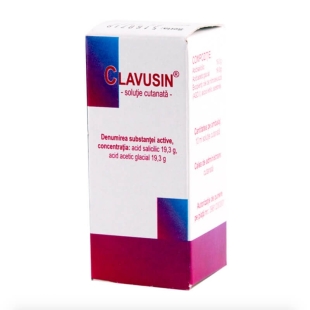 Clavusin solutie cutanata, 175,6 mg /175,6 mg/ ml, 10 ml, Meduman Viseu
