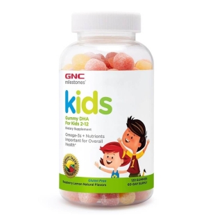 Omega + DHA pentru copii 2-12 ani Milestones Kids Gummy, 120 jeleuri, GNC