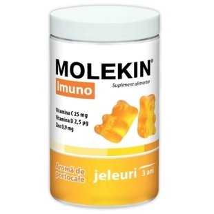 Molekin Imuno cu aroma de portocale +3 ani, 60 jeleuri gumate, Zdrovit