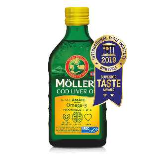 Ulei din ficat de cod cu aroma de lamaie, 250ml, Moller's