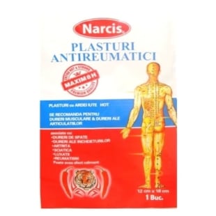 Plasture antireumatic cu ardei iute, 12x18cm, Narcis