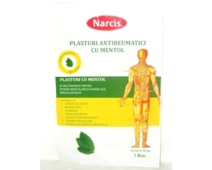 Plasture antireumatic cu mentol, 12x18cm, Narcis