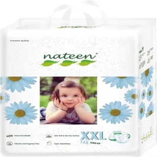 Scutece hipoalergenice nr. 6, +25 kg, Premium Line 3D Flex & Fit, 14 bucati, Nateen