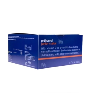 Junior C Plus cu aroma de mandarina si portocala, 30 plicuri cu 3 tablete masticabile, Orthomol