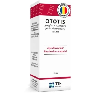 Ototis picaturi auriculare, solutie, 3 mg/ml + 0,5 mg/ml, 10 ml, Tis Farmaceutic