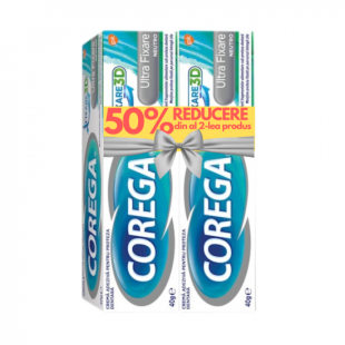 Pachet Cremă adezivă pentru proteza dentară Neutro Corega, 40 g + 40 g, Gsk