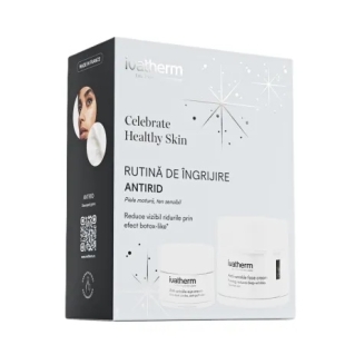 Pachet Crema de fata antirid, 50 ml + Crema contur de ochi antirid si anticearcan, 15 ml, Ivatherm
