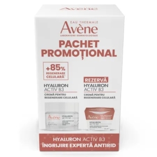 Pachet Crema Hyaluron Activ B3, 50 ml + Rezerva  Hyaluron Activ B3, 50 ml, Avene