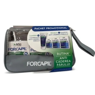 Pachet Forcapil anti-caderea parului, 30 comprimate, 3 cutii + Sampon impotriva caderii parului, 200 ml, Arkopharma