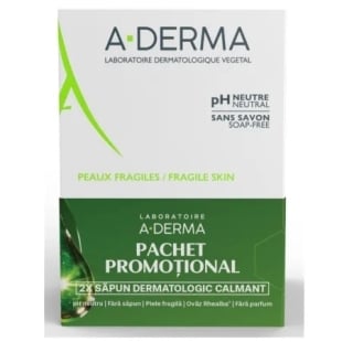 Pachet Sapun dermatologic pentru pielea fragila, 100 g + 100 g, A-Derma