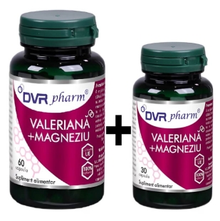 Pachet Valeriana + Magneziu, 60 + 30 capsule, DVR Pharm
