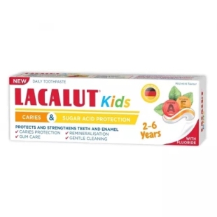 Pasta de dinti Kids, 2-6 ani, 55 ml, Lacalut