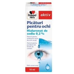 Picaturi pentru ochi cu hialuronat de sodiu 0,2 % Aktiv, 10 ml, Doppelherz