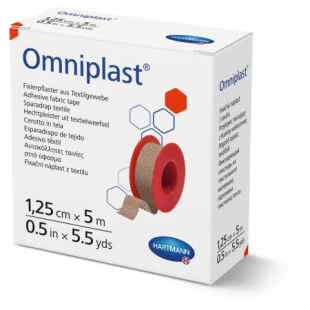 Plasture pe suport textil Omniplast, 1.25 cm x 5 m, 1 bucata, Hartmann