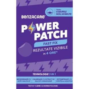 Plasturi anti-acnee Power Patch Fast Fix, 36 bucati, Benzacare