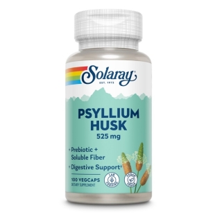 Psyllium Husk 525 mg Solaray, 100 capsule vegetale, Secom